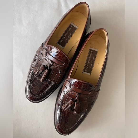 Johnston & Murphy Italian Leather Mens Dress Shoes with Tassel size 9.5 - Picture 8 of 9